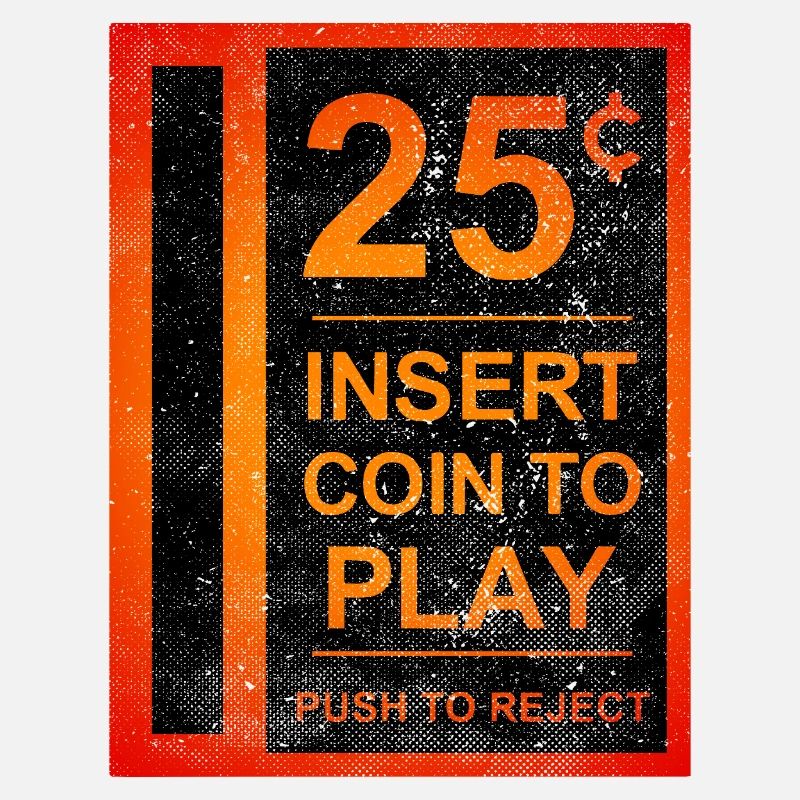 Insert Coin Retro Arcade Videogame Bartop Funny