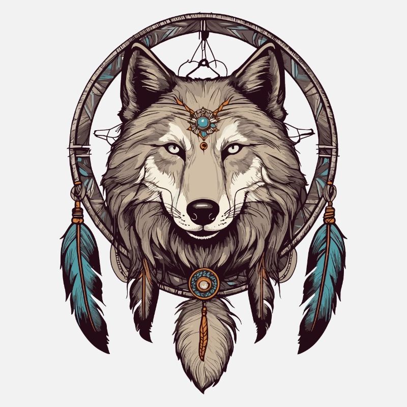 Attrape-rêves avec loup