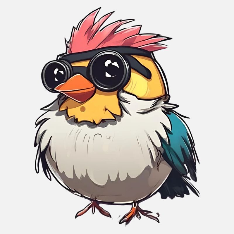Bunte Techno-Vogel-Illustration