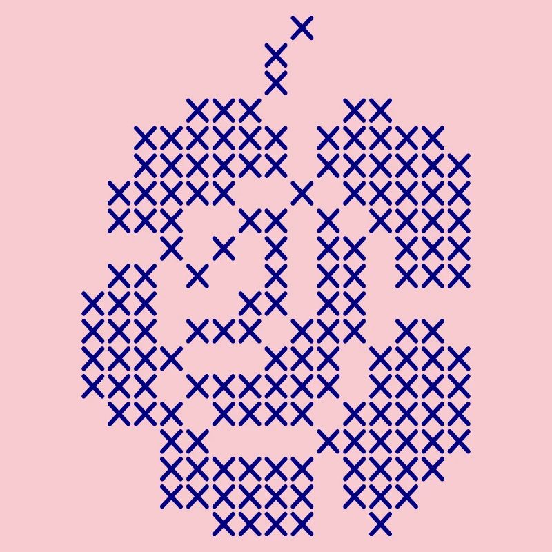 Blue Cross-Stitch Rose Pattern