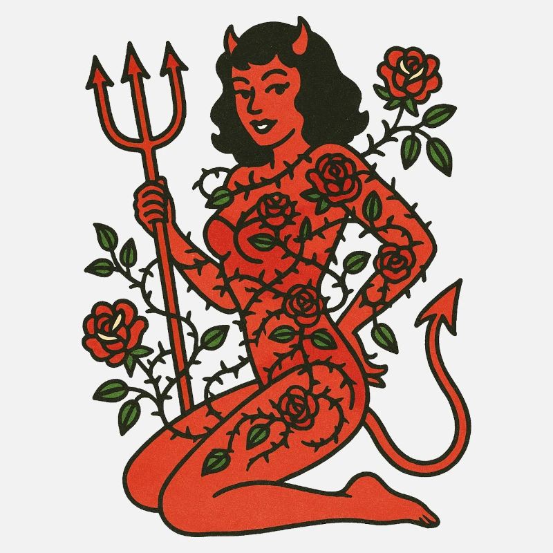 Rosebound Devil Maiden Tattoo