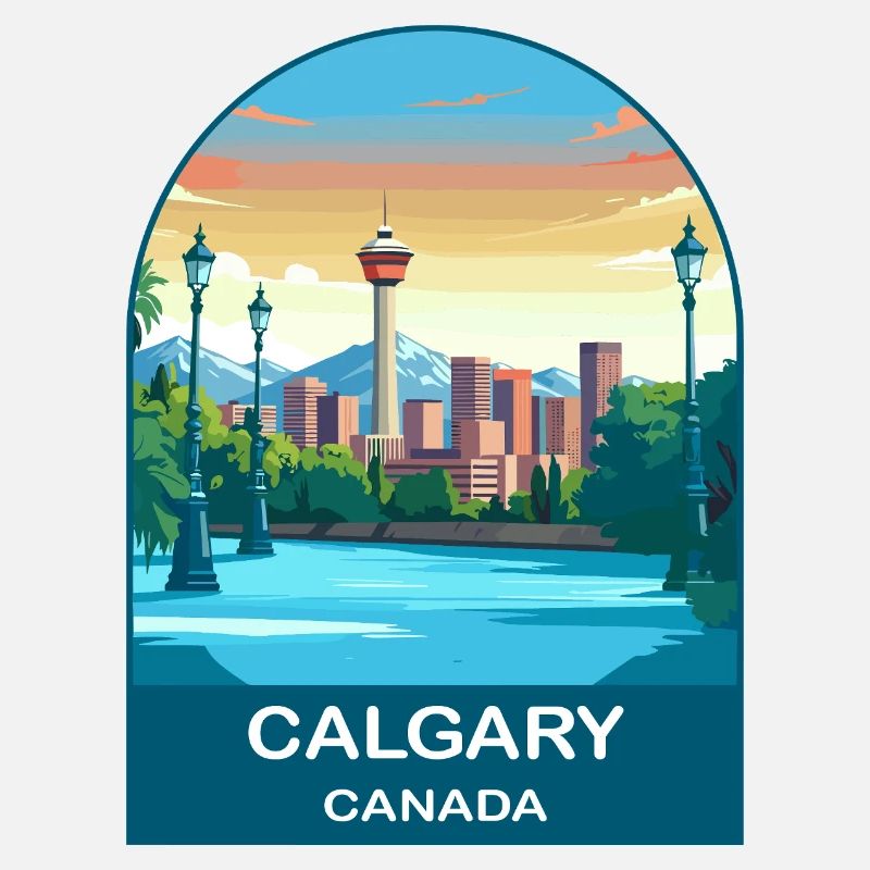 Calgary Canada Tower & Berge Reisekunst