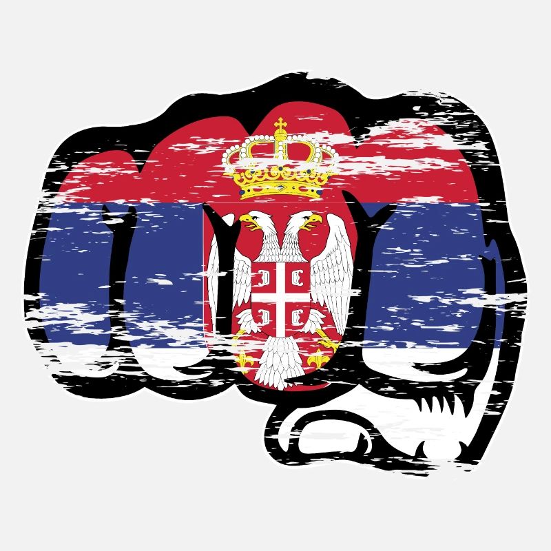 Serbien Flagge Faust Symbol used
