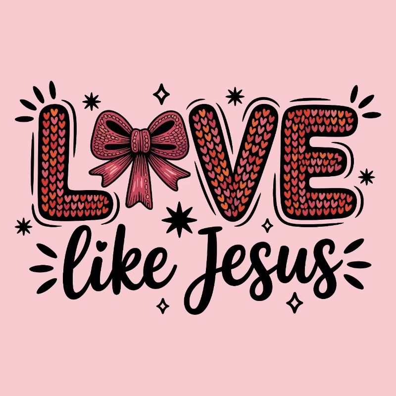 Love Like Jesus Heart Scripture Bow
