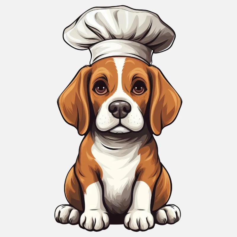Cooking Beagle with Chef's Hat, Funny Design for