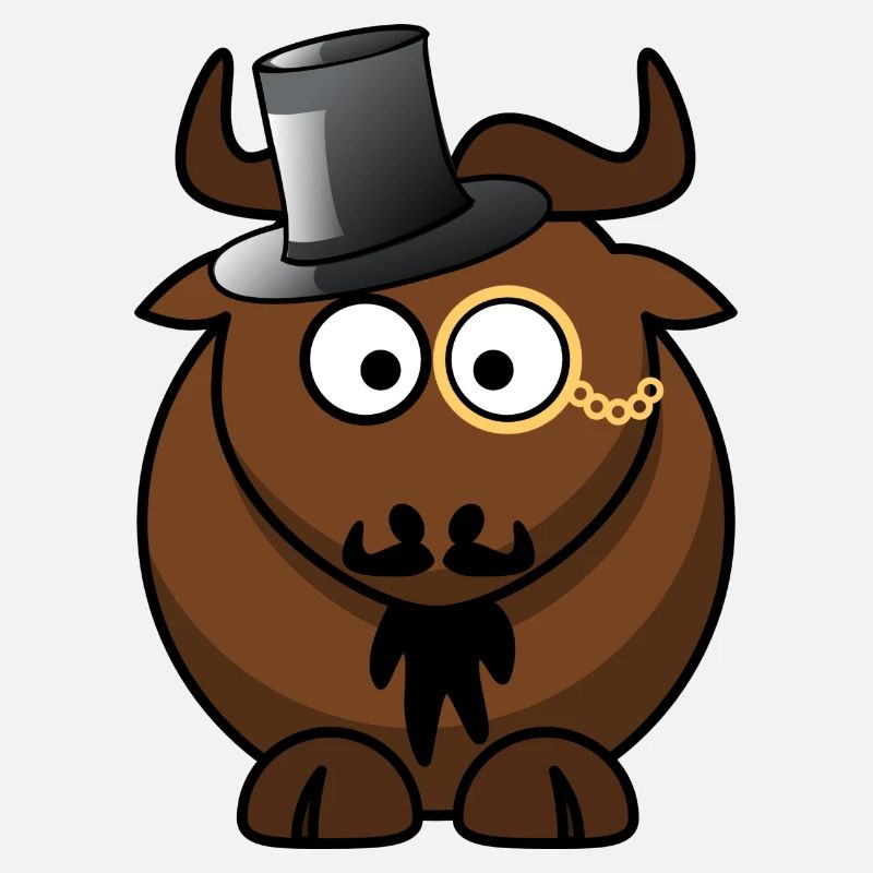 Caricature de buffle avec monocle