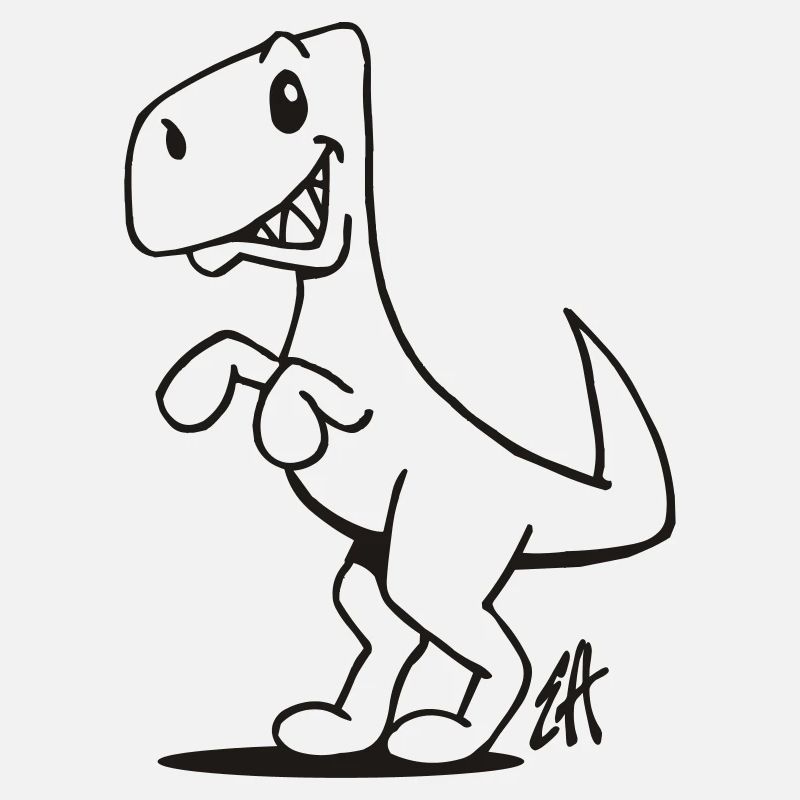Smiling T-Rex einfarbiges Design
