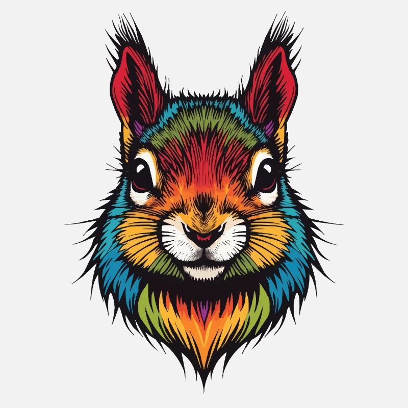 Buntes Eichhörnchen tierische Farbexplosion