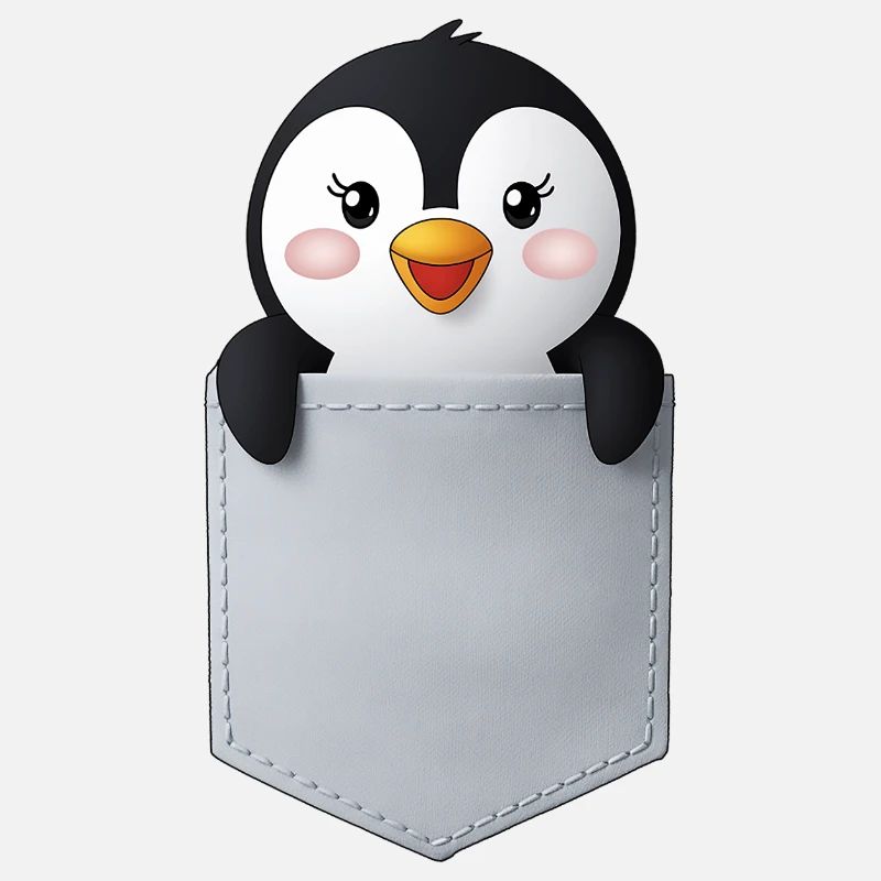Pingouin mignon dans la poche de poitrine