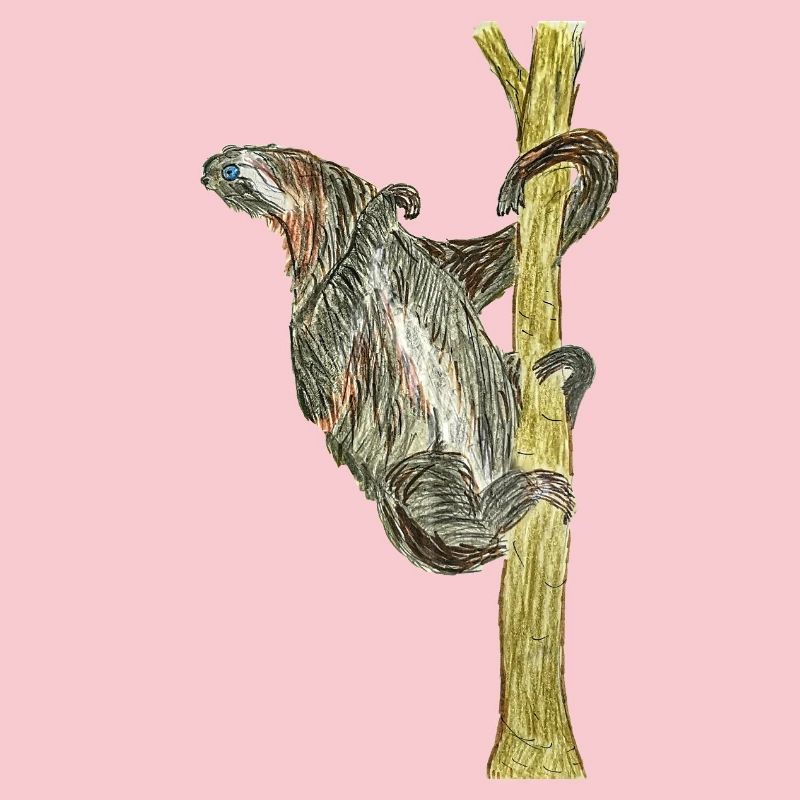 Monkey artwork on tree