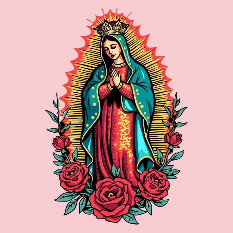 Virgen Guadalupe Rose Icon