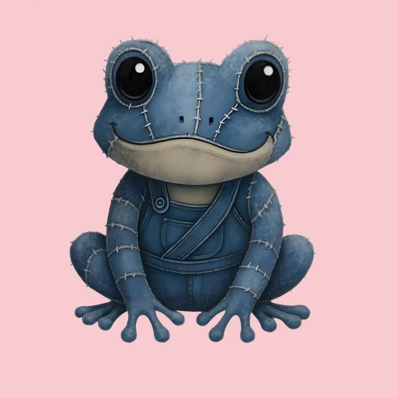 Denim Patchwork Frog
