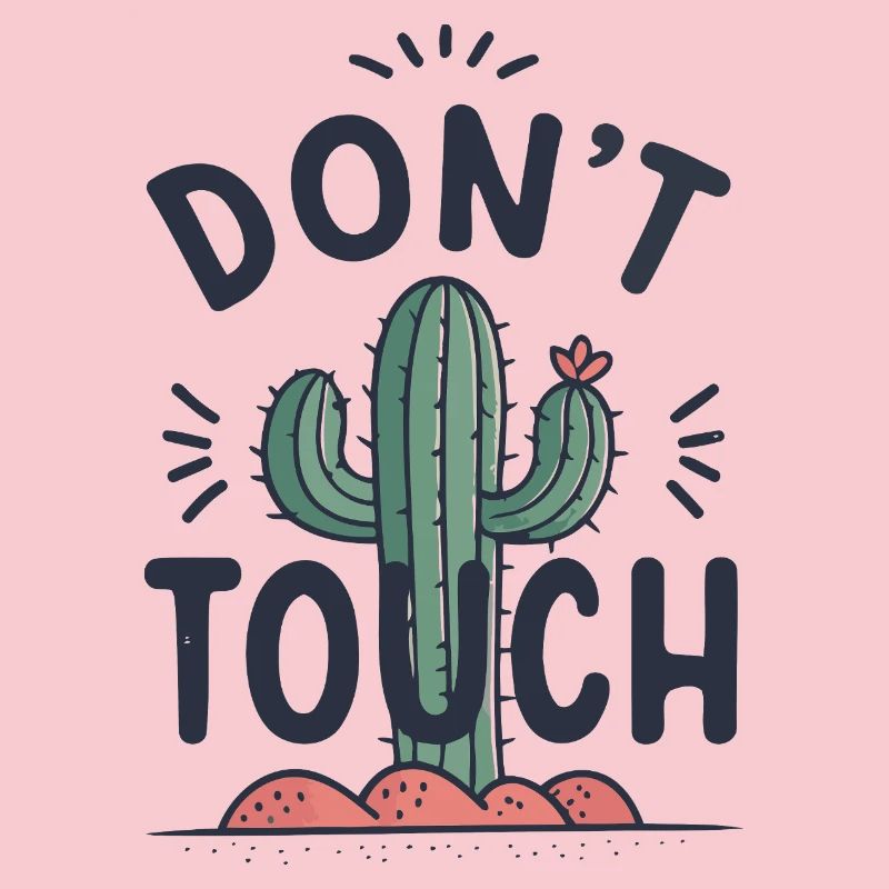Cactus Do Not Touch Drawing