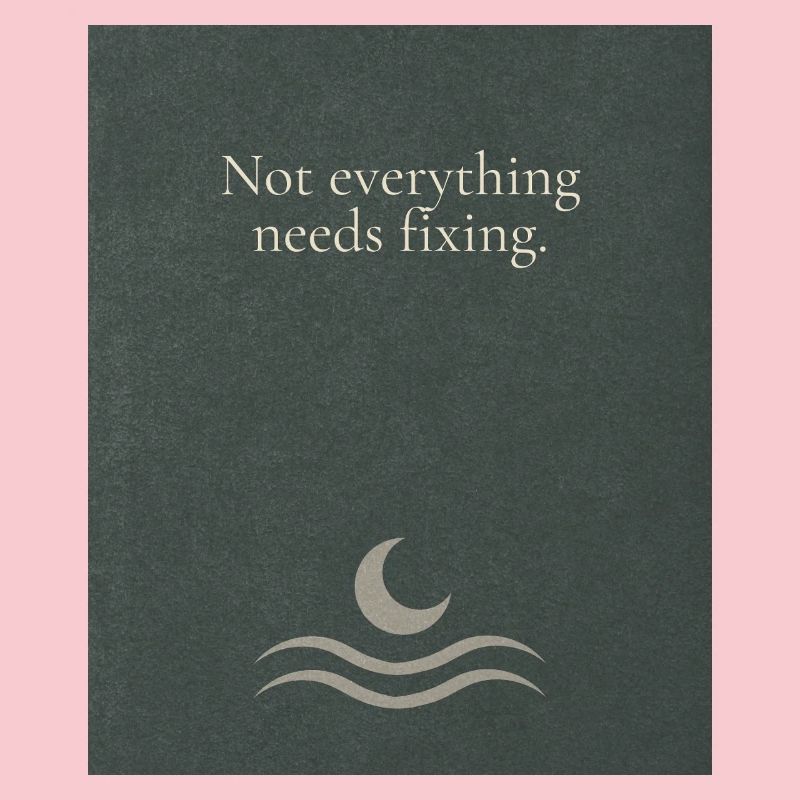 Not everything needs fixing