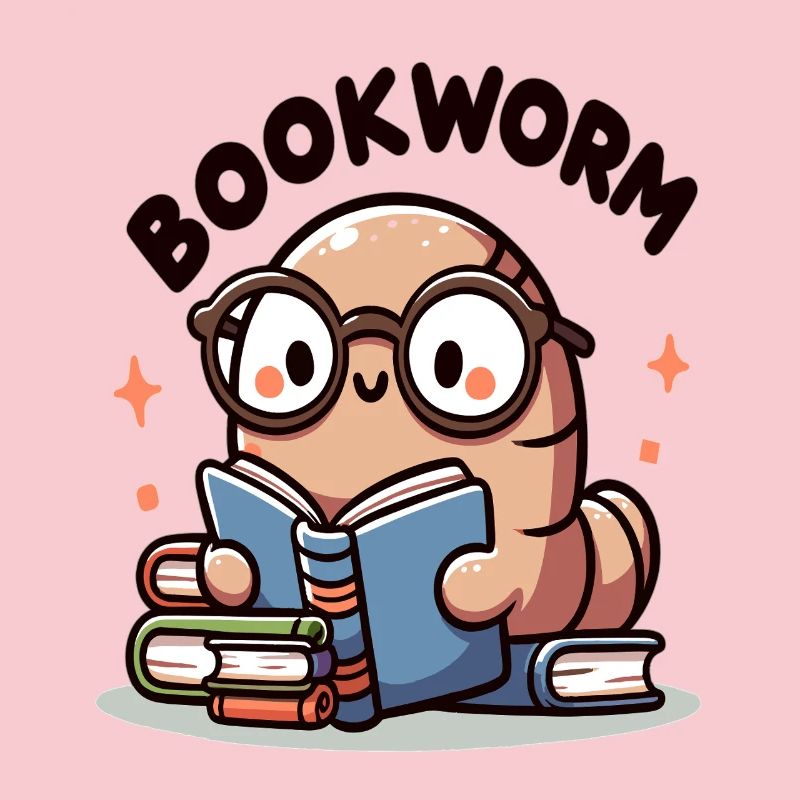 Spectacle bookworm while reading