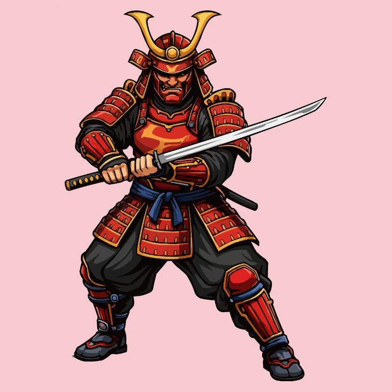 Samurai Krieger in Rot