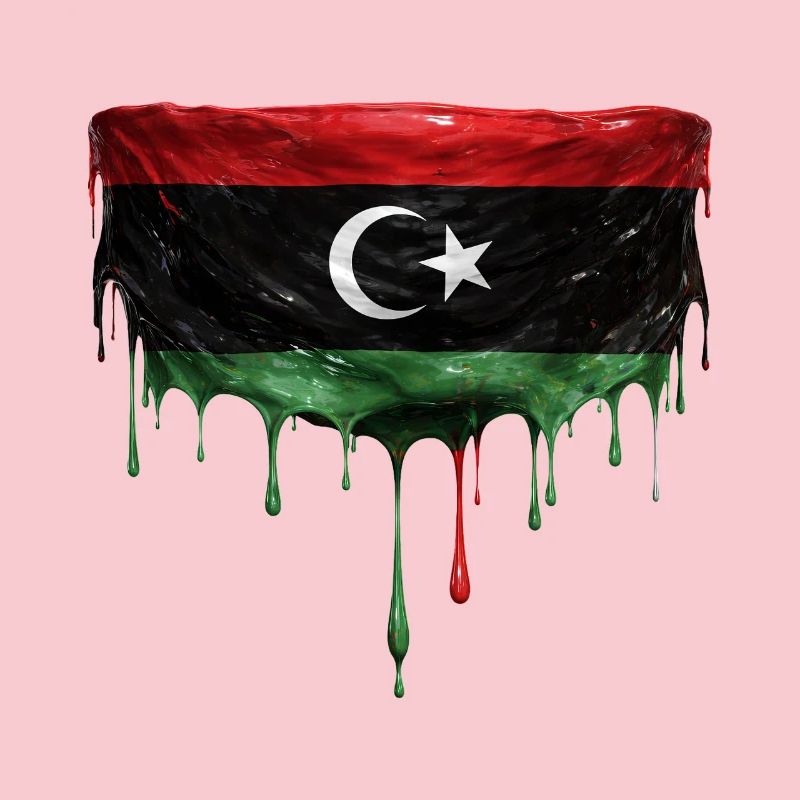 Conception de la chute du drapeau libyen