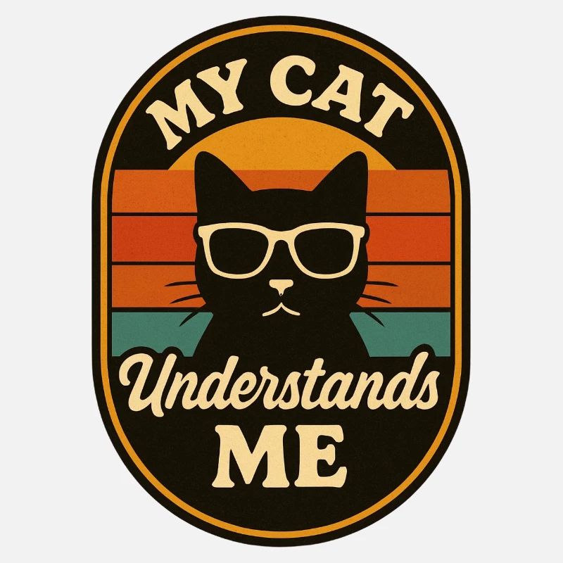 Logo rétro de mon chat qui me comprend