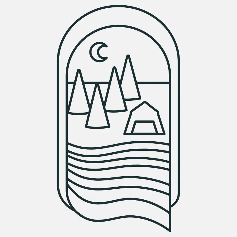 CAMP BOHO Forest avec arbres et rivière