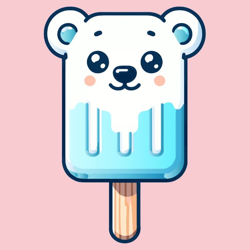 Ein Eis in Form eines lächelnden Eisbären