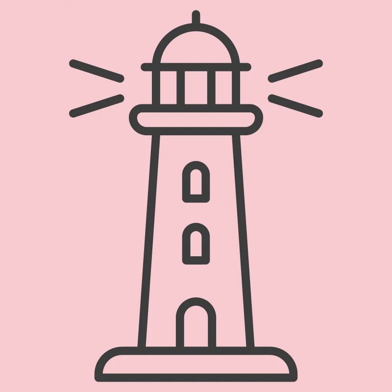 Lighthouse Beacon Design for Nautical Apparel