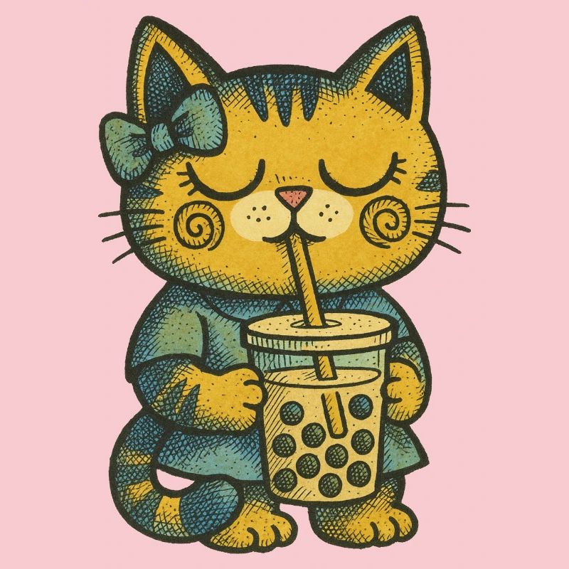 Bubble Tea Chat Cozy Charm