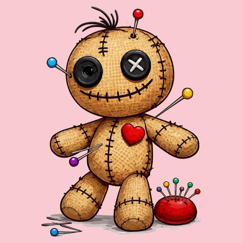 Voodoo doll with needles