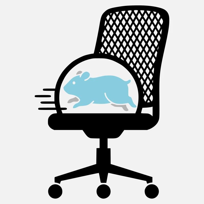 Roue de hamster sur chaise de bureau