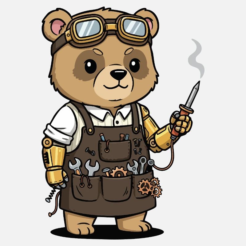 Ours Mécanicien Steampunk Bras Robotique