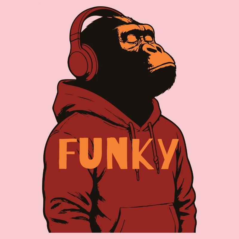 Sweat à capuche funky Gorilla design