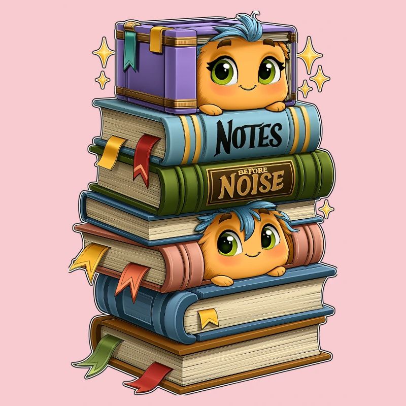 Book Stack with Birds