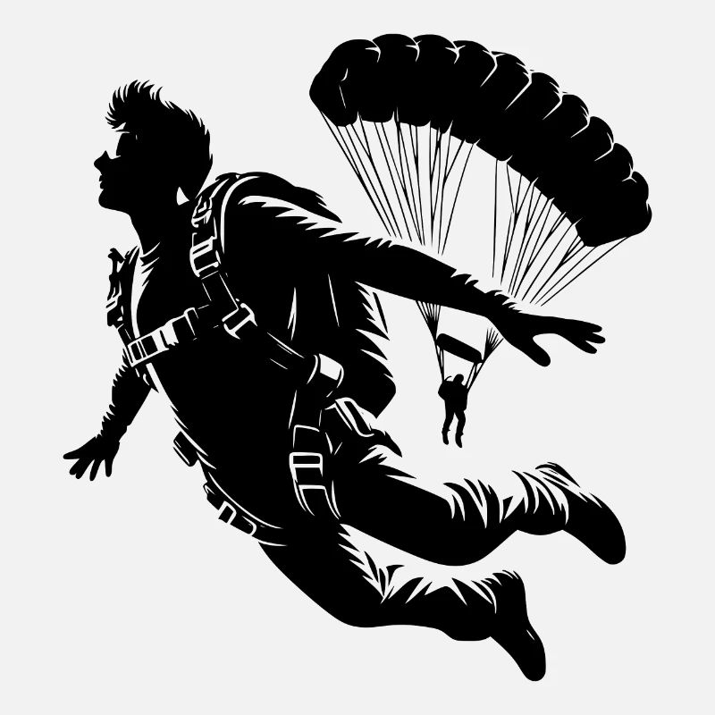 Two skydivers skydiving