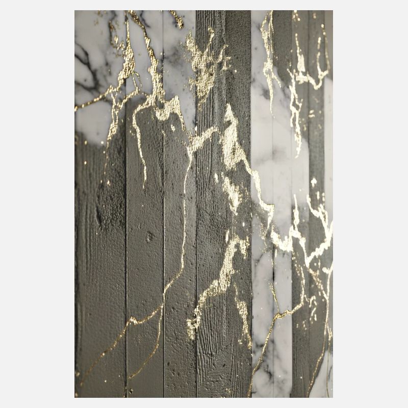 Luxury Exposed Concrete Marble Gold Structure