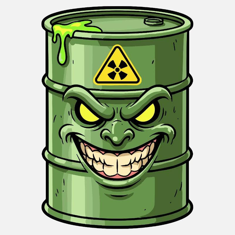 Green barrels with a grim grin