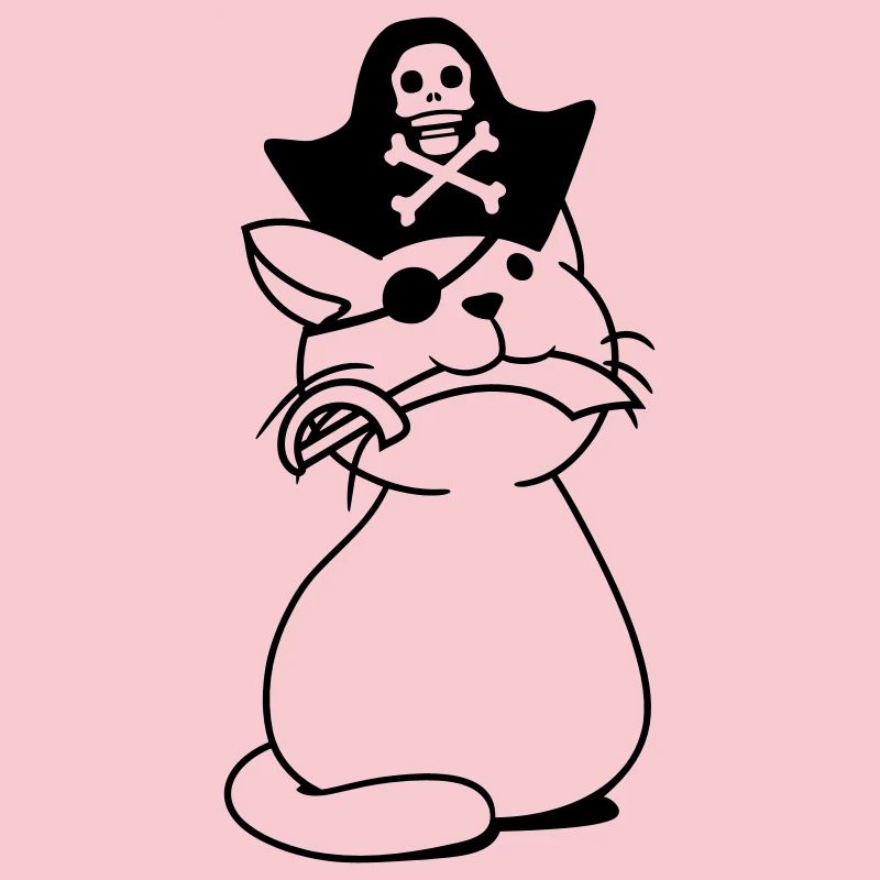 Mignon Pirate Cat Buccaneer Oeil Patch Chapeau Sabre