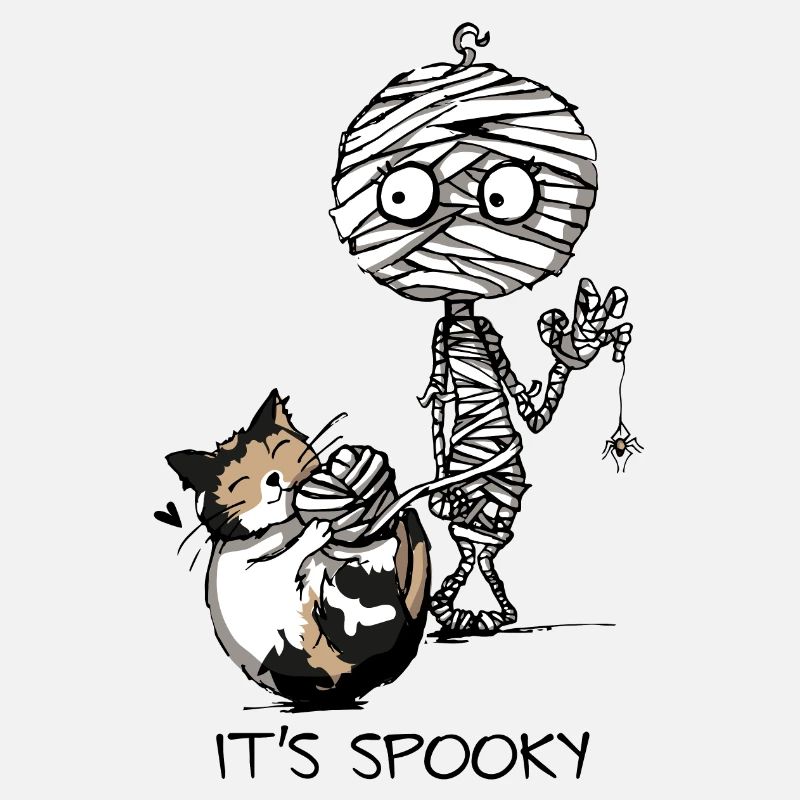Maman et Chat - Motif d’Halloween - C’est effrayant