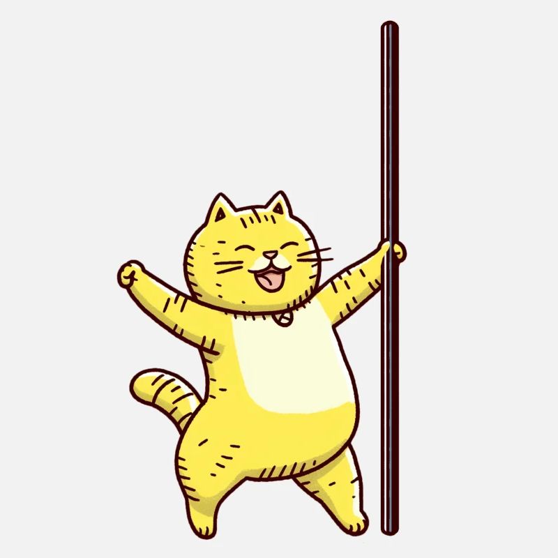 Happy Pole Dance Cat