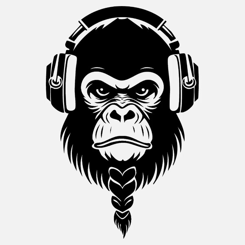 Cafe Relaxed Monkey Wireless Headphone Shirt