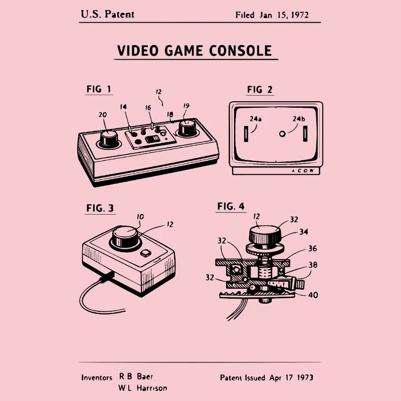 Brevet de plan de console de jeu rétro