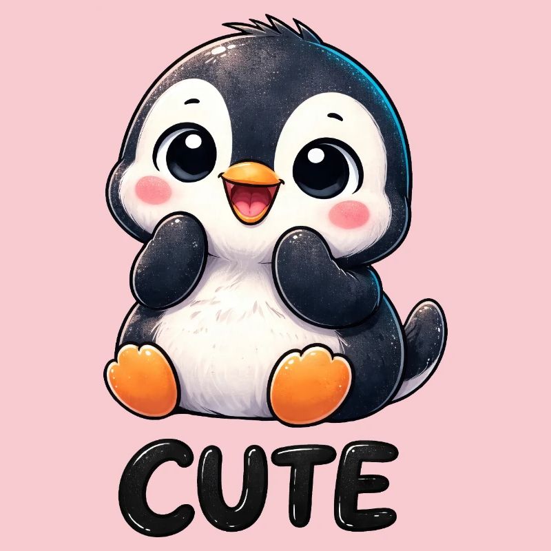 Pingouin chibi mignon timide timide mignon