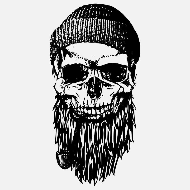 Hipster Totenkopf Matrose Bart Pfeife