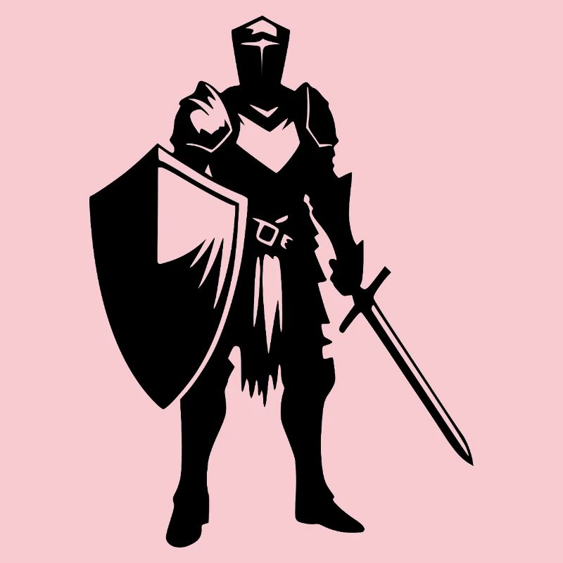 Fier chevalier de guerre avec bouclier et épée