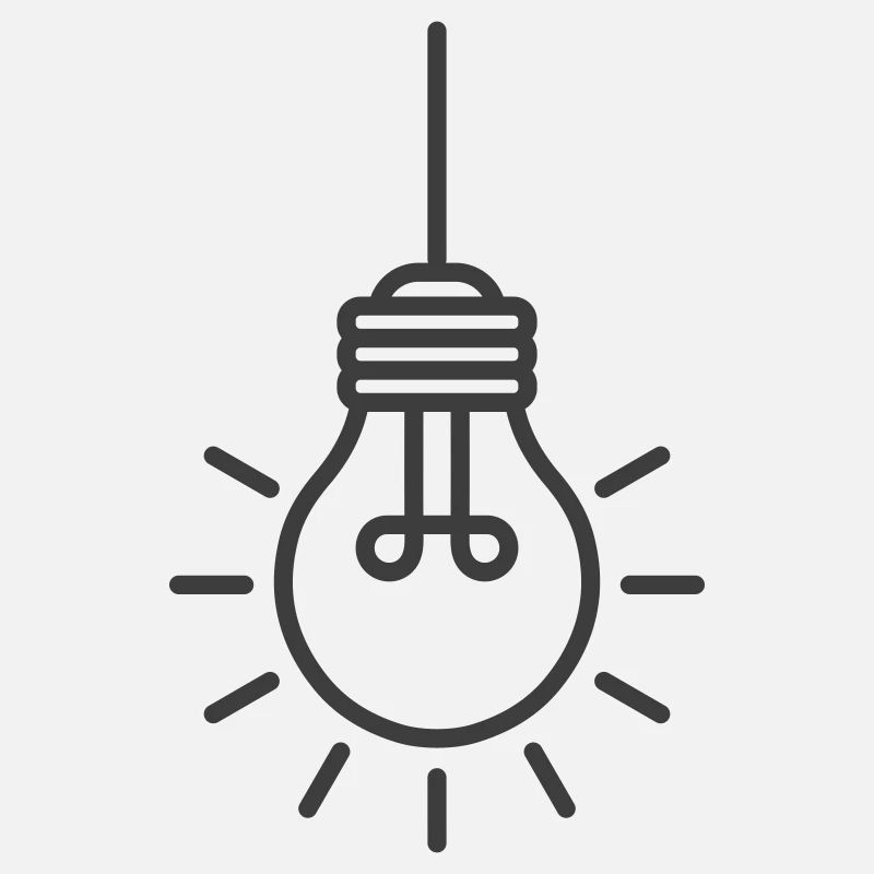 Hanging Light Bulb Line Icon