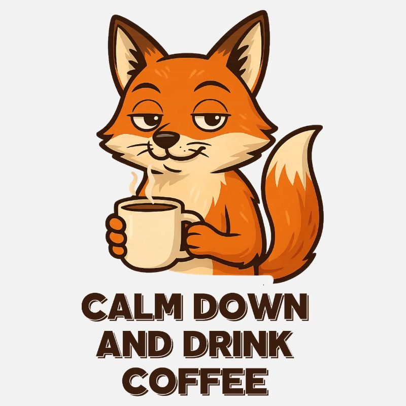 Coffee Fox Chill Mode Espresso Design Animals
