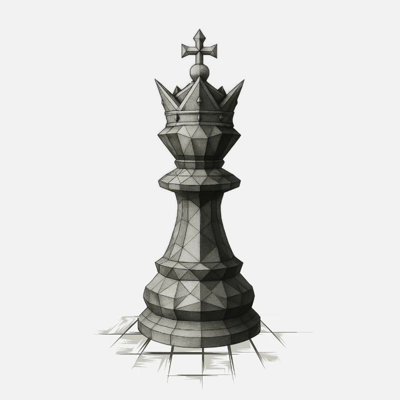 Chess King on Board – Dark Strategy Illustrations