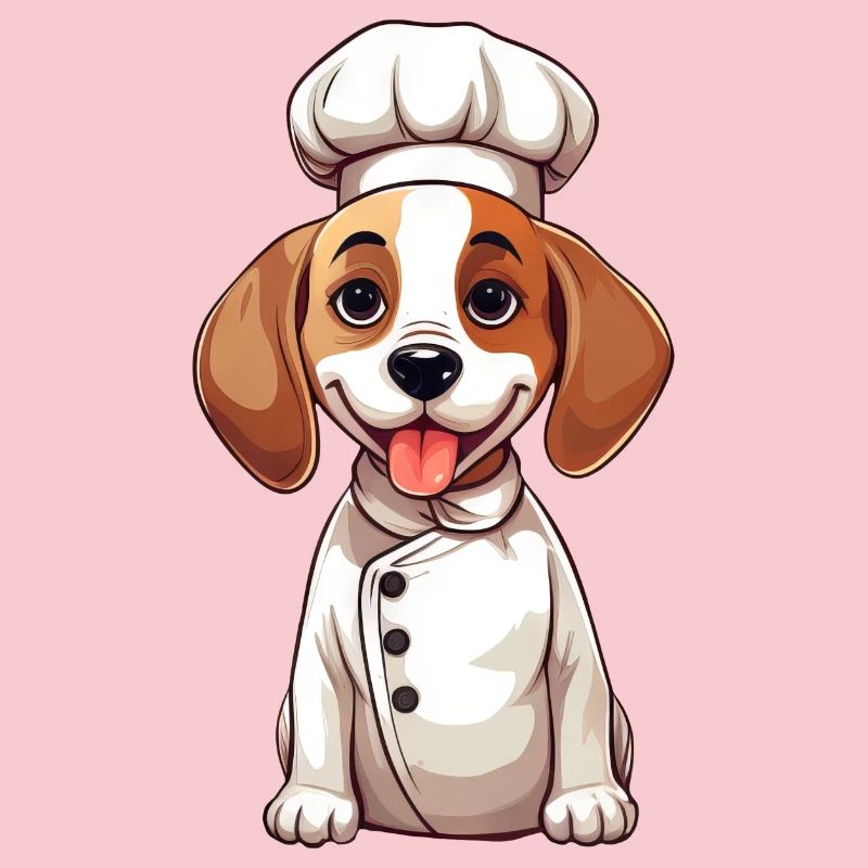 Cute Beagle Chef Comic Design