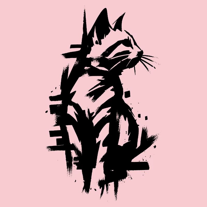 Conception de graffiti noir chat