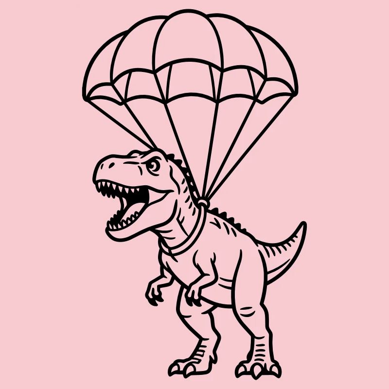 T Rex mit Fallschirm