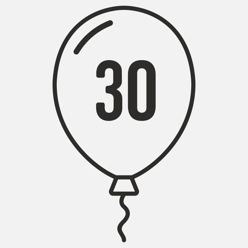 Ballon numéro 30 – Conception d’anniversaire rond