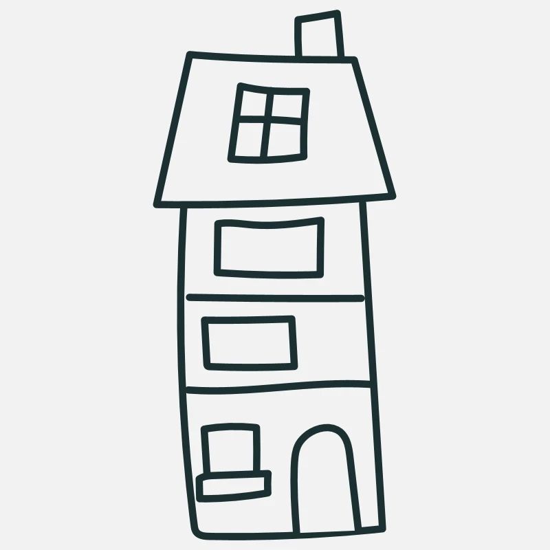 A cute tall Irregular house
